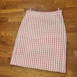 Banana Republic skirt small sz8 Med Straight pencil Houndstooth pink white check